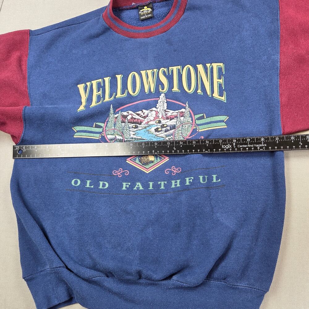 Vintage H.L. Miller Gold Yellowstone Old Faithful Crewneck USA Large 90s - Picture 10 of 13